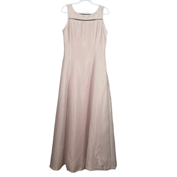 Vintage Jessica McClintock Bridal Gown Pink Sleeveless Dress Rhinestone 14 NWT - Picture 1 of 10
